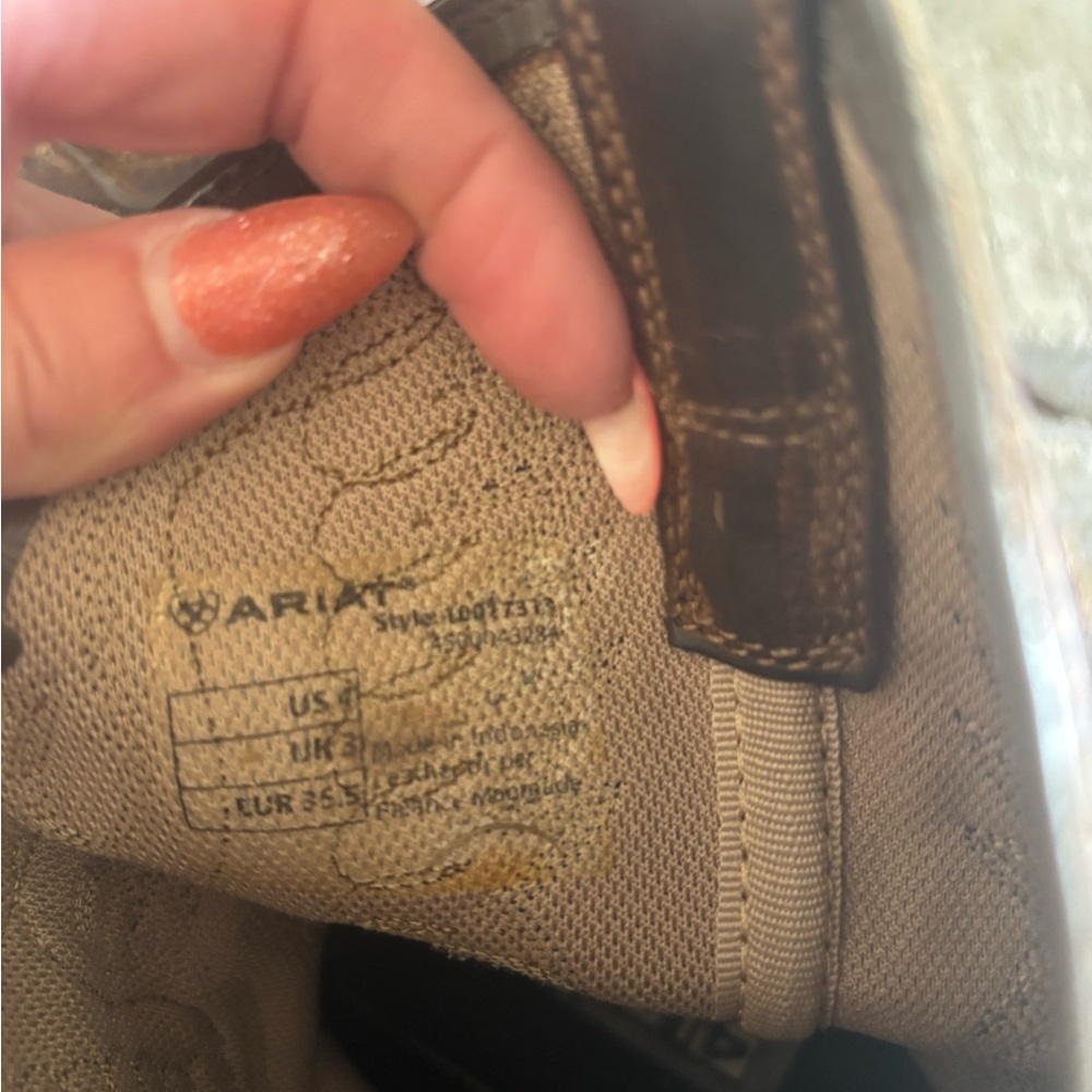 Ariat Tan and Brown Western Boots - Picture 3 of 4